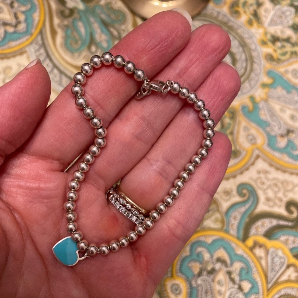 Tiffany Blue enamel heart bracelet